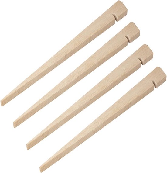 ProPlus Tentharing - 40 cm - Zandharing - Lichtgewicht - Stormharingen - Grondharing - Tentpennen - Tentverankering - voor Tenten - Hout - 4 stuks - Bruin van ProPlus