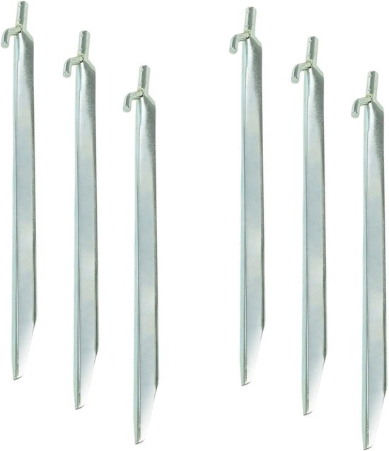 ProPlus Tentharingen met haak - metaal - 30 cm - set van 6 van ProPlus