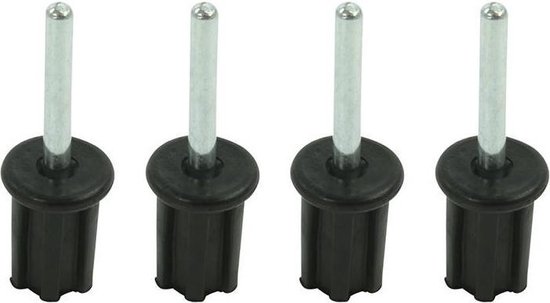 ProPlus Tentstokdop met pin - Ø 22 mm - 4 stuks - zwart/zilver van ProPlus