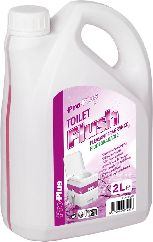 ProPlus toiletvloeistof – 2L – Spoelwatertanktoevoeging – Draagbaar Toilet – Chemisch Toilet – Campingaccessoires - Roze van ProPlus
