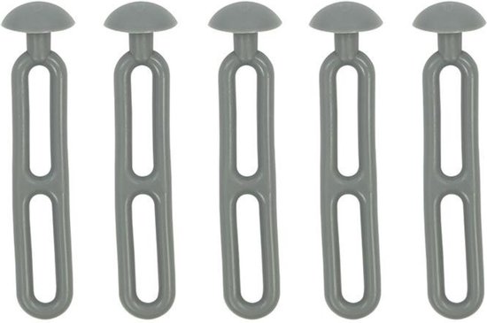 ProPlus Trapspanners - Rubberen knoop - 10,5 cm - Grijs - Set van 5 van ProPlus