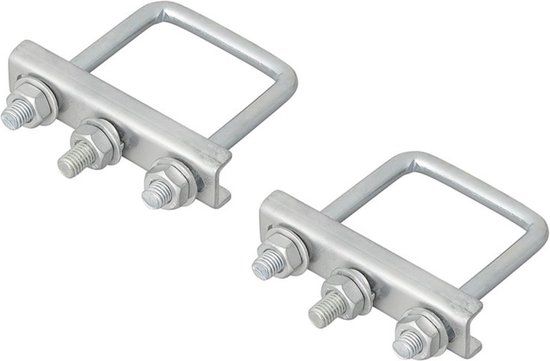 ProPlus U-beugel voor neuswielklem - vierkant 60 mm - set van 2 - thermisch verzinkt - zilver van ProPlus