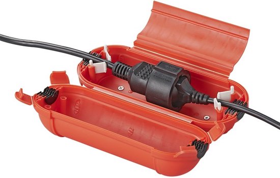 ProPlus Veiligheidsbox voor schuko stekkerverbindingen - spatwaterdicht - Ø 6.5 x 21 cm - rood van ProPlus