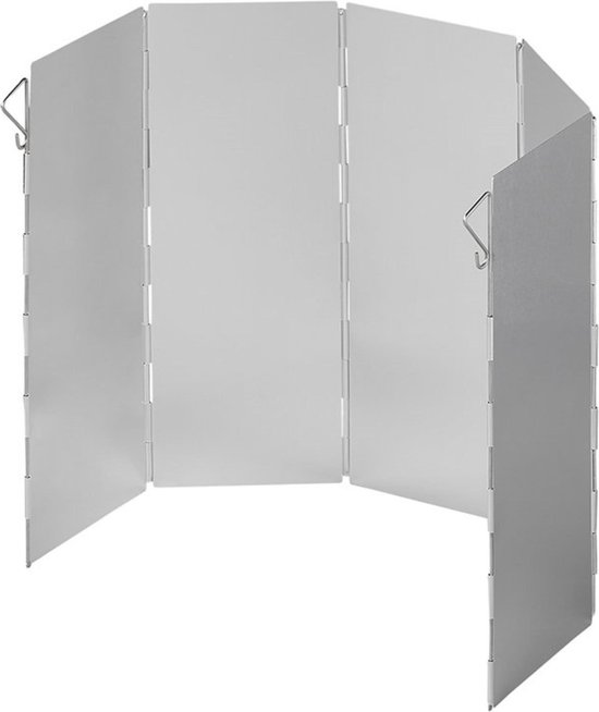 ProPlus Windvrij Kookscherm - 49x26cm - 5 delig - Anti-spatscherm - Vlambeveiligers - Campingscherm - Gasbrandschild - Warmtebeheerscherm - Buitenkeuken - Campingaccessoires van ProPlus