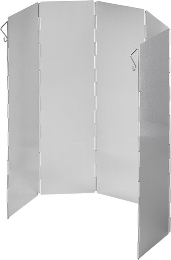 ProPlus Windvrij Kookscherm - 49x36cm - 5 delig - Aluminium - Anti-spatscherm - Vlambeveiligers - Campingscherm - Gasbrandschild - Warmtebeheerscherm - Buitenkeuken - Campingaccessoires van ProPlus