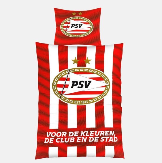 PSV Dekbed Rood wit Thuis 140x200 cm - PSV Slaapkamer - PSV Dekbedovertrek