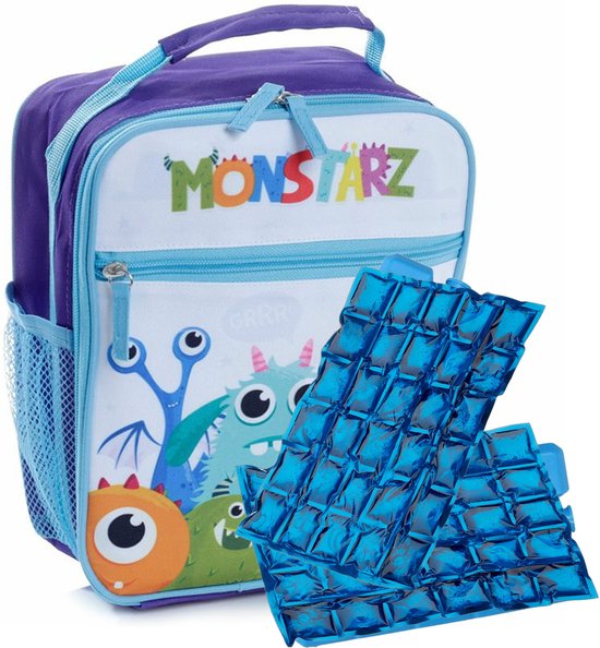 Puckator Draagbare lunch koeltas met 2x flexibel koelelement - Monstarz print - 5,8 liter van Puckator.