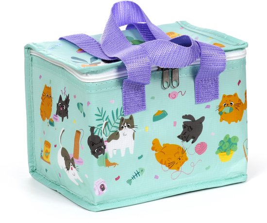 Puckator Kleine lunch koeltas - Katten Kingdom print - 20 x 15 x 14 cm - 4,7 liter van Puckator