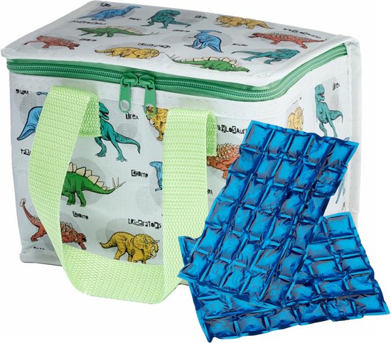 Puckator Kleine lunch koeltas met 2x flexibel koelelement - Dinosaurus print - 4,4 liter van Puckator.