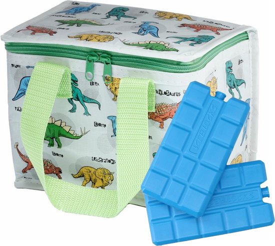 Puckator Kleine lunch koeltas met 2x koelelement - Dinosaurus print - 4,4 liter van Puckator.