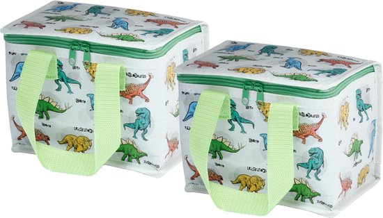 Puckator Kleine lunch/sixpack koeltas - 2 st - Dinosaurus print - 21 x 16 cm - 4,7 L van Puckator.