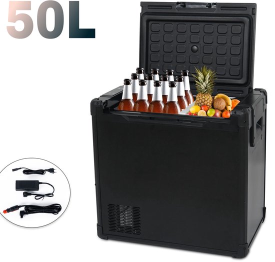 Puluomis Compressor Koelbox Elektrisch 12V en 230 volt - Camping Koelkast - Auto - Koeling en verwarming - 50L - Frigobox - Wit