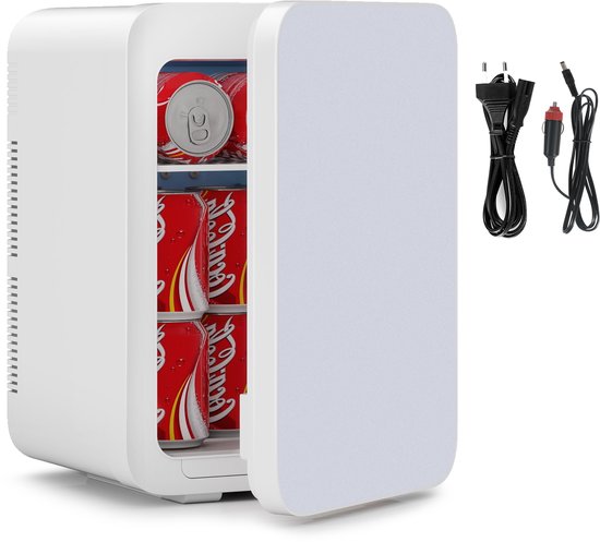 Puluomis - Mini koelkast 20L - Skincare & make-up fridge - 12V & 220V - Koel & warm - Auto koelkast - Compact - Wit van Merkloos