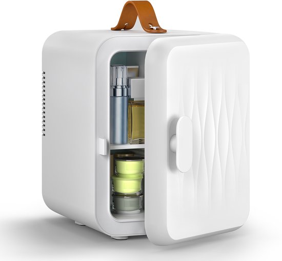 Puluomis - Mini koelkast 4L - Skincare & make-up fridge - 12V & 220V - Koel & warm - Auto koelkast - Compact - Wit
