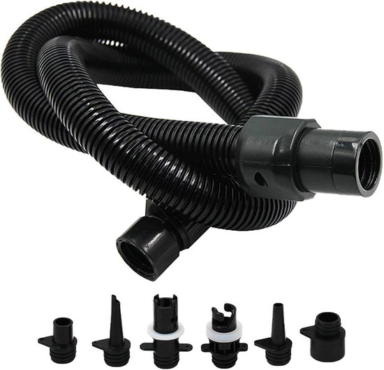 Pump Extension Tube, Air Pump Replacement Hose, Inflatable Pump Extension Tube, Inflatable Tube Air Hose Kit, with 6 Nozzles, for Float, Inflatable Tent, Water Sports Pool, Kayak, Raft