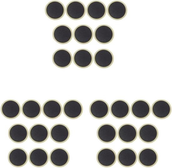 Punctie Patch Banden - Reparatie Tool Kit - Fietsbanden Repareren - Lijmloze Zelfklevende Patches - 10 Stuks Per Set - Zwart