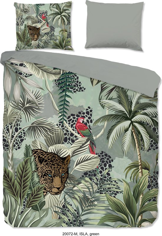 Pure dekbedovertrek jungle print - Lits jumeaux 240x200/220 cm - Groen - Microvezel
