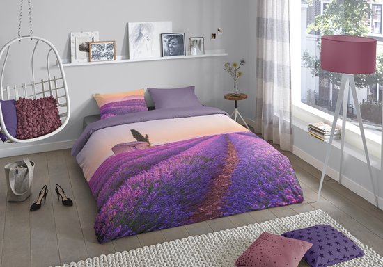 Pure dekbedovertrek lavendel - 1 persoons 140x200/220 cm - Paars - Microvezel