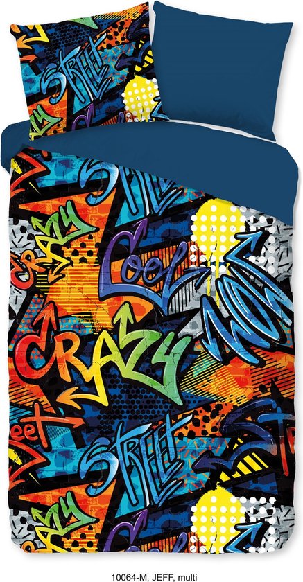 Pure Kinderdekbedovertrek "Graffiti" - Multi - (140x200/220 cm) - Microfiber van Beddinghouse
