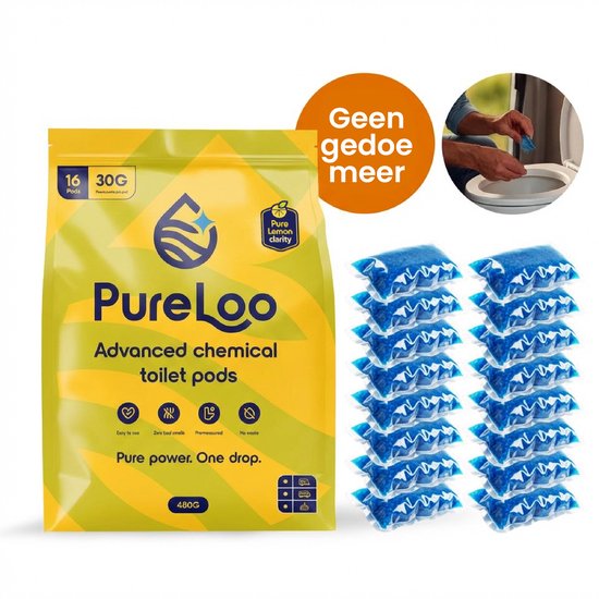 PureLoo Chemisch Toilet Vloeistof Citroen - Toiletvloeistof Caravan - Toilet Vloeistof Chemische Toilet - Porta Potti Vloeistof - Toiletvloeistof Voor De Camper