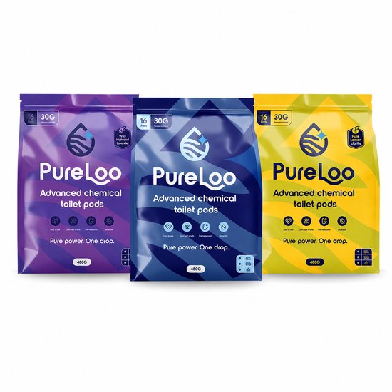 PureLoo Chemisch Toilet Vloeistof Lavendel, Kruidnagel, Citroen - Toiletvloeistof Caravan - Toilet Vloeistof Chemische Toilet - Porta Potti Vloeistof - Toiletvloeistof Voor De Camper