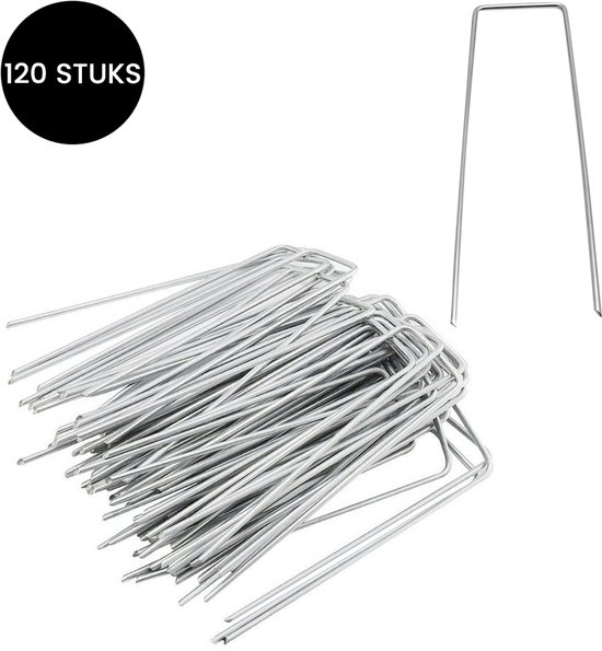 Purepeak Gronddoekpennen Set 120 Stuks - Worteldoekpennen - Grondpennen Worteldoek - 15 x 4 cm van Merkloos