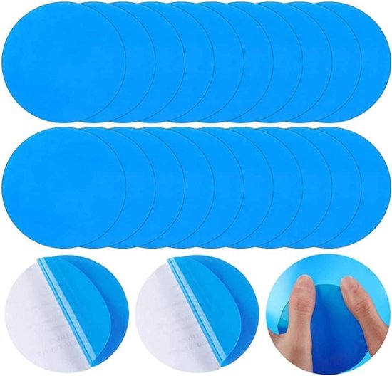 PVC Reparatiestickers - Opblaasbare reparatie - Watersport reparatie - Zelfklevend waterdicht - 20 stuks - Blauw van Merkloos