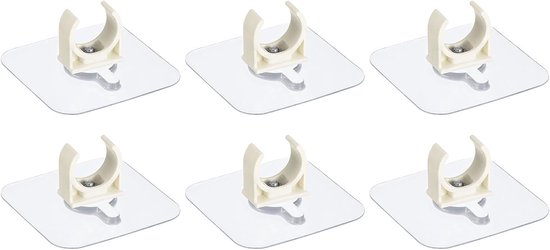 PVC Water Pipe Clamp Clips, 6pcs Fit for 20mm(3/4") OD Tubing Hose Hanger Support U-Shaped Pipe Clips with Adhesive for Water Pipe, Gas Tubing van Merkloos
