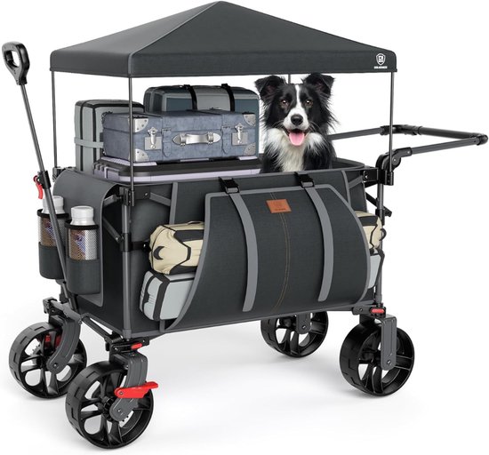 QORA® Bolderkar Opvouwbaar Luchtbanden - Bolderkar - Bolderkar Opvouwbaar - Grijs - 108cm x 53cm x 108cm