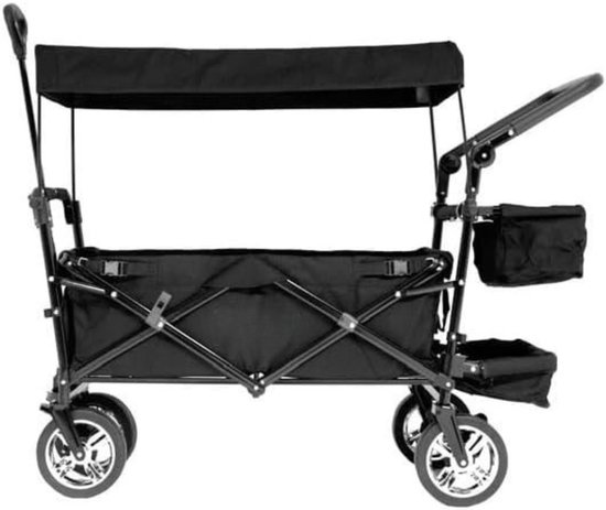 QORA® Bolderkar Opvouwbaar Luchtbanden - Bolderkar - Bolderkar Opvouwbaar - Zwart - 125cm x 55cm x 105cm