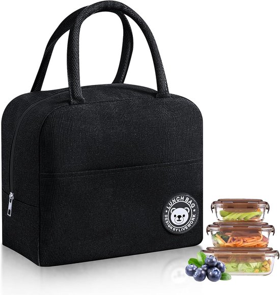 QTTVBTNA -Isothermische Lunchtas - Waterdichte Lunch Bag voor Vrouwen, Mannen & Kinderen - Compacte Opvouwbare Koeltas voor School, Werk, Picknick & Reizen - Geschikt voor Lunchbox, Snacks en Dranken van Merkloos