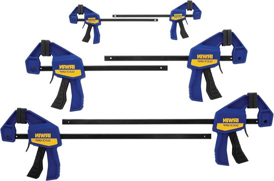 Quick-Grip klem eenhands mini (blauw) - IRWIN 1964749 - 6 stuks van IRWIN