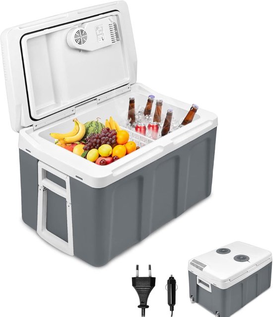 QUOVO® Compressor Koelbox - Koelbox - Elektrische Koelbox - Grijs - 42cm x 40cm x 42cm