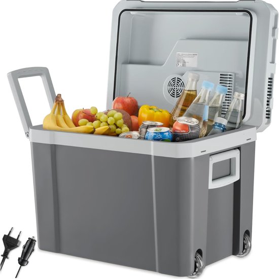 QUOVO® Compressor Koelbox - Koelbox - Elektrische Koelbox - Grijs - 53cm x 35cm x 40cm