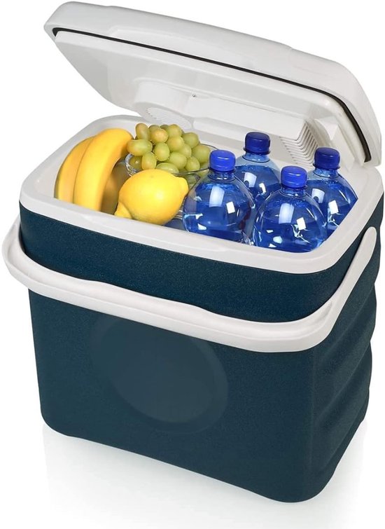 QUOVO® Elektrische koelbox 12 en 230 volt - Elektrische koelbox - Koelbox - Blauw - 29cm x 43cm x 45 cm