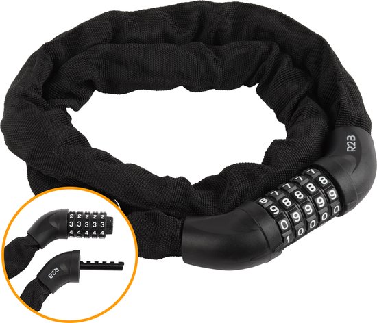 R2B® Fietsslot met cijferslot - 110 cm - Kettingslot fiets - Fietssloten electrische fietsen - Fietsslot ketting van R2B