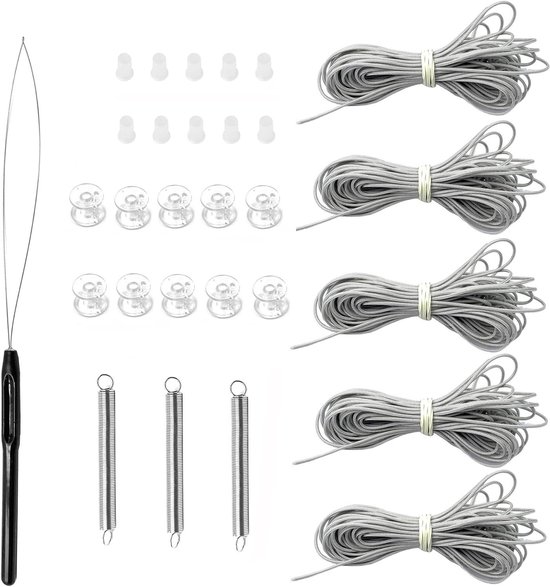 Raambekleding Reparatiekit - Jaloezieën Herstelset - RV Gordijnen Repareren - Universeel voor 2- en 4-aderige - 5x 6 meter koord van Merkloos