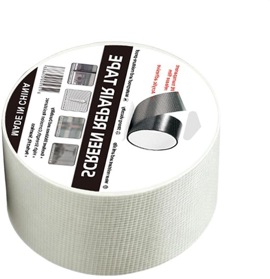 Raamgaas Reparatie Set - Horrenplakker Hordeurgaas - Scheuren Dichten - Zelfklevend Glasvezel - 1 meter - Wit