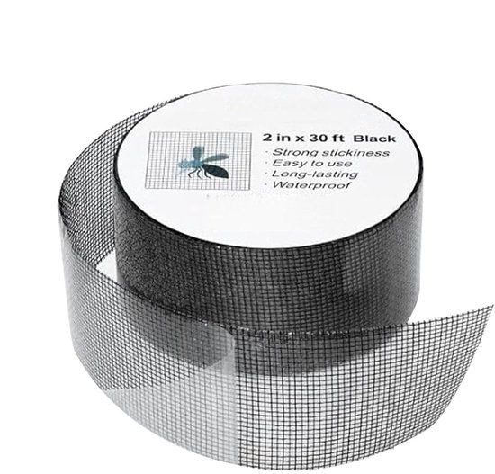 Raamhor Reparatie - Horrenplakker - Gaten Dichten - Sterk Zelfklevend - 50 mm x 5 meter - Zwart
