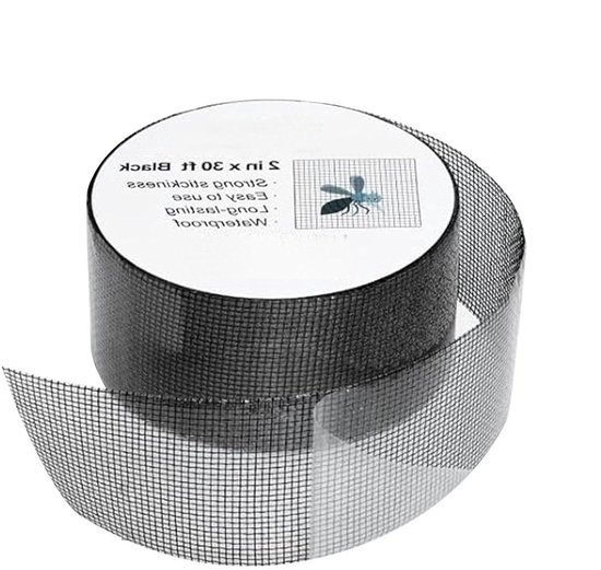 Raamhor Reparatie Tape - Horrengaas Pleister - Scheuren Dichten - Sterk Zelfklevend - 50 mm x 2 meter - Zwart