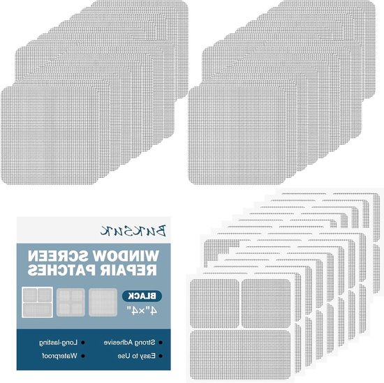 Raamscherm Reparatie - Scheur Herstel - Snel Dichten - Waterdicht Glasvezel - 4x4 Inch Vellen - Zwart