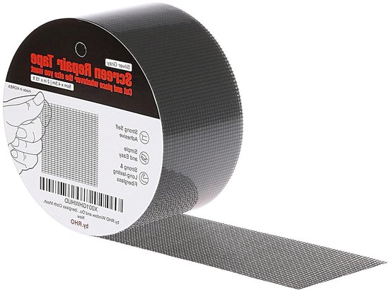 Raamscherm Reparatieset - Tape voor Horren - Gaten Dichten - Sterke Lijm - 5cm x 4.5m - Grijs van Merkloos