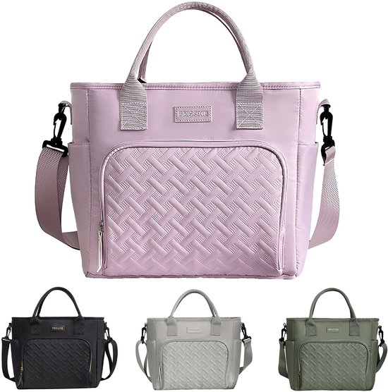 Rainbecom Geïsoleerde Lunchtas 10.7L - Koeltassen Paars - Isolerende & Waterdichte 900D Polyester - Handvat Riem Lunch Bag - Verstelbare Schouderriem - Voor Werk, School, Reizen, Picknick - 30x13x27.5cm van Merkloos