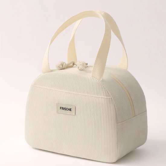 Rainbecom - Koeltas - Koeltassen 6.5 L - Lunchtas Dames en Kinderen - Geïsoleerde Lunch Bag met Voorvak - Corduroy - Crème van Rainbecom