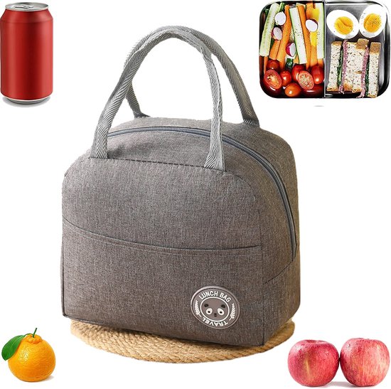 Rainbecom - Koeltassen - Lunchtas – 20x23x14 cm – 5.3 Liter - Grijs - Isolatie - 300D Kationisch Polyester - Handvat Riem - Koeltas - Lunch Bag - Geïsoleerde Koeltas – Picknicktas van Rainbecom