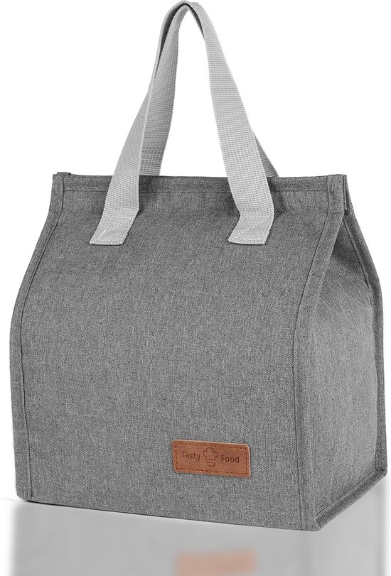 Rainbecom - Koeltassen - Lunchtas - 22.5x25.5x13 cm - 6 Liter - Grijs - Isolatie - 300D Kationisch Polyester - Klittenbandsluiting - Handvat Riem - Koeltas - Lunch Bag - Geïsoleerde Koeltas - Picknicktas van Rainbecom