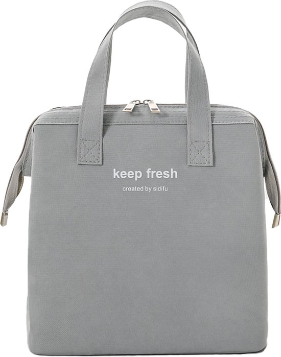 Rainbecom - Koeltassen - Lunchtas – 23x24x14 cm – 7.5 Liter - Grijs - Isolatie - Kationisch Polyester - Handvat Riem - Koeltas - Lunch Bag - Geïsoleerde Koeltas - Picknicktas van Rainbecom