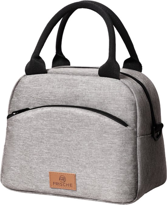 Rainbecom - Koeltassen - Lunchtas – 25.5x14x21.5 cm – 7.5 Liter - Grijs - Isolatie - Kationisch Polyester - Handvat Riem – Koeltas PEVA - Lunch Bag - Geïsoleerde Koeltas - Picknicktas van Rainbecom