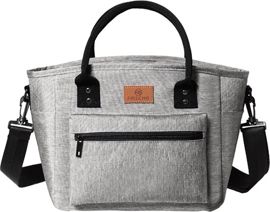 Rainbecom - Koeltassen - Lunchtas - 35x20x22.5 cm - 15 Liter - Grijs - Isolatie - Kationisch Polyester - Handvat Riem - Koeltas PEVA - Lunch Bag - Geïsoleerde Koeltas - Picknicktas van Rainbecom