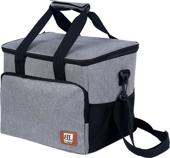 Rainbecom - Koeltassen - Lunchtas – 35x29x27 cm – 25 Liter - Grijs - Isolatie - Kationisch Polyester - Handvat Riem - Koeltas - Lunch Bag - Geïsoleerde Koeltas - Picknicktas van Rainbecom